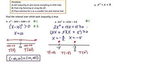 Solving A Quadratic Inequality Algebraically