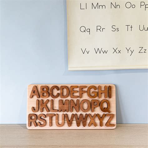 Wooden Uppercase Alphabet Puzzle Letter Puzzle Abc Puzzle Etsy