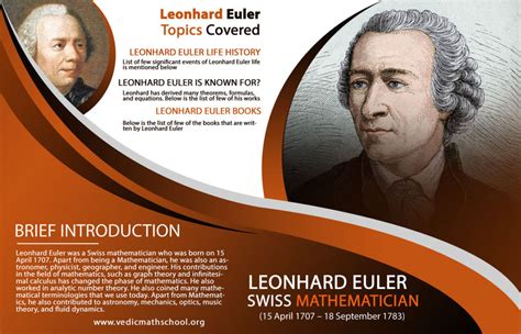 Leonhard Euler was a Swiss mathematician, Physicist » Vedic Math School