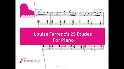 Louise Farrenc S Etudes Piano Sheet Music Youtube