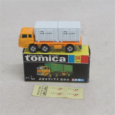 【やや傷や汚れあり】トミカ 日本製 No24 日野 セミトレーラー パネルバン 黒箱 トミー Tomica Hino Semi