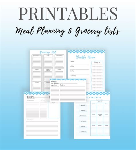 Meal Planning & Grocery List Printables