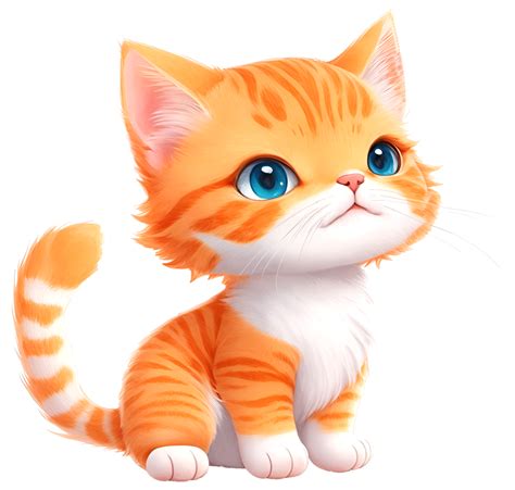 Linda Gato Contento Dibujos Animados Ai Generativo 30756280 PNG