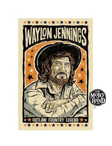 Waylon Jennings Folk Art Tribute Poster 12x18 Signed By The Artist