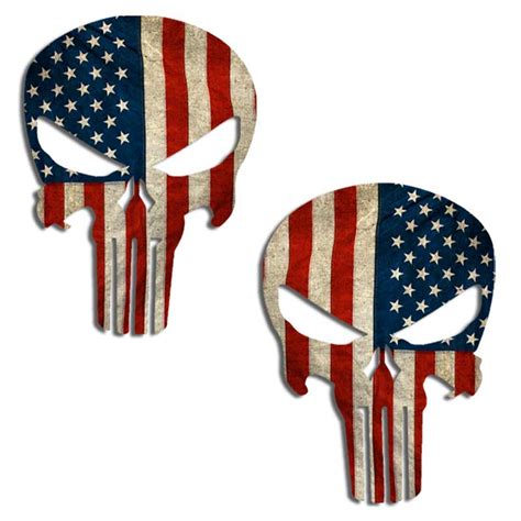 Distressed American Flag Punisher Skull Decal