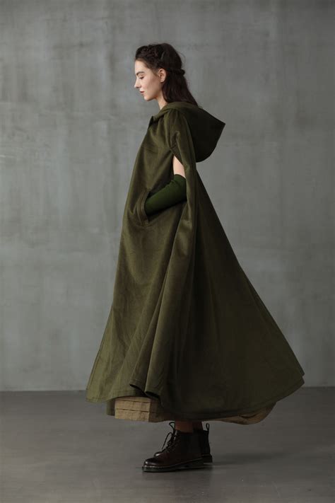 Wool Hooded Coat Cloak Maxi Hooded Wool Coat Cloak 100 Etsy