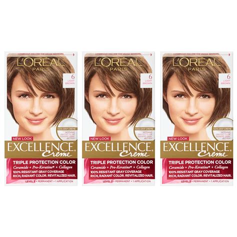 Loreal Paris Excellence Creme 6 Light Brown Pack Of 3 Packaging May Vary