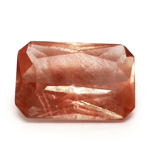 Oregon Sunstone Rectangular Faceted Gemstone The Fossil Cartel