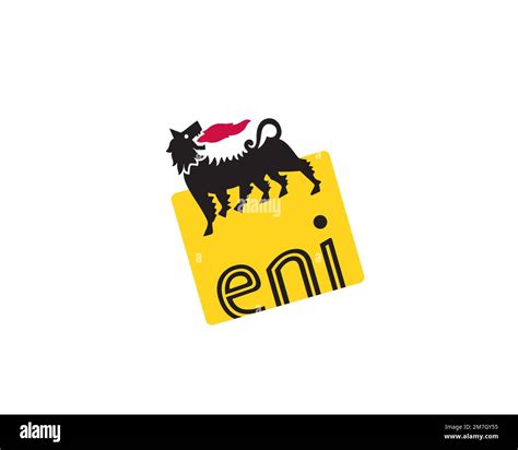 Eni, rotated logo, white background Stock Photo - Alamy