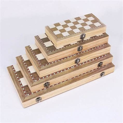 24X24 Jeu d échecs International en bois 3 en 1 échiquier pliant jeu