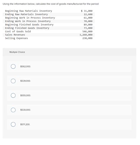 Solved Using The Information Below Calculate The Cost Of Chegg