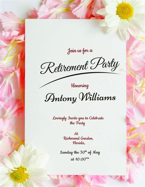 Retirement Party Invitation Template Free Printable Printable Templates