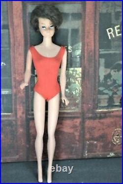 Vintage Brunette Barbie Doll Bubblecut Box Red Swimsuit Bubble Cut Bubblegum Lip Vintage Japan
