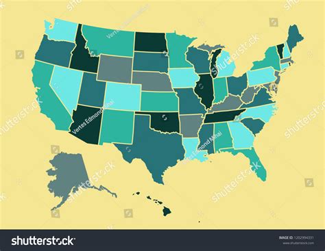 Usa Map Vector Illustration Stock Vector Royalty Free 1202994331 Shutterstock