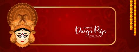 Religious Durga Puja And Happy Navratri Festival Celebration Banner