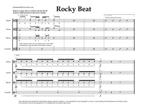 Drum Line Cadences - Downloadable Sheet Music - Rudimental University Press