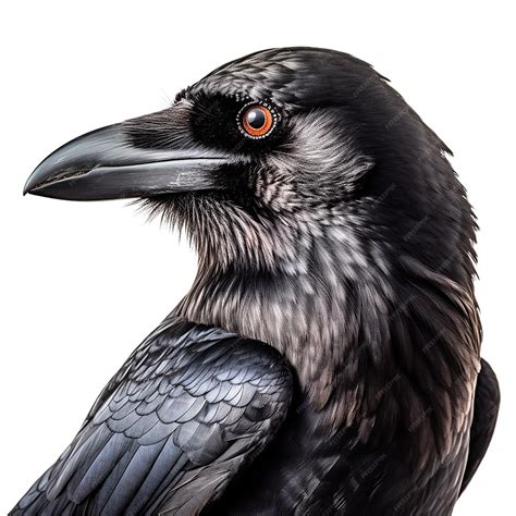 Premium Photo Crow Face Shot Isolated On Transparent Background Cutout