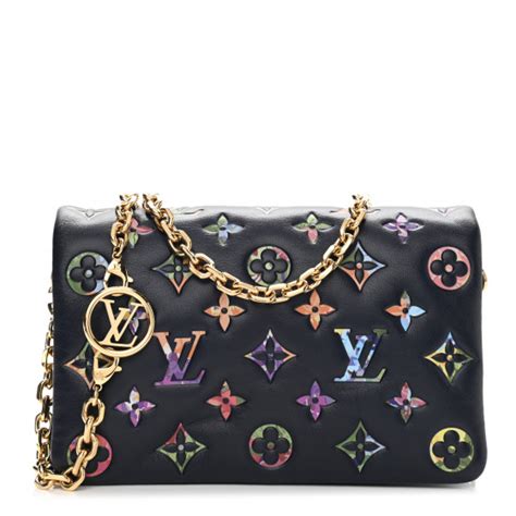 LOUIS VUITTON Lambskin Embossed Monogram LV Garden Pochette Coussin