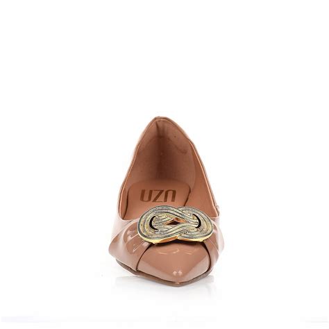 Sapatilha Verniz Nude UZA Shoes Sapatos Femininos