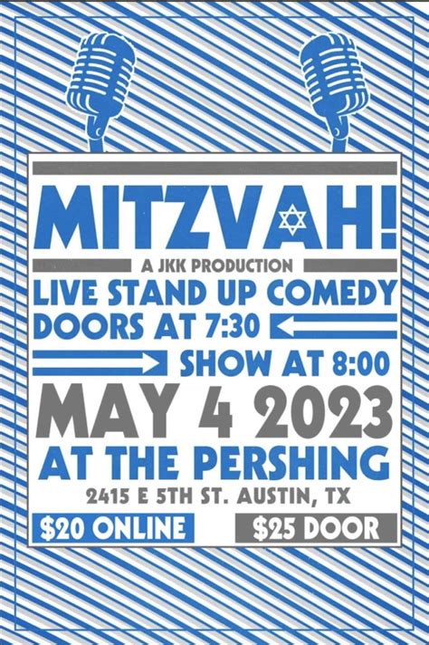 Mitzvah Live Stand Up Comedy In Austin At Pershing Hall