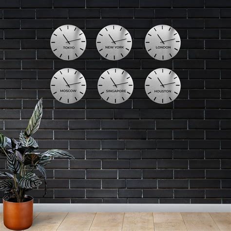 World Time Zone Clock Modern Hotel Reception Timezone Clocks