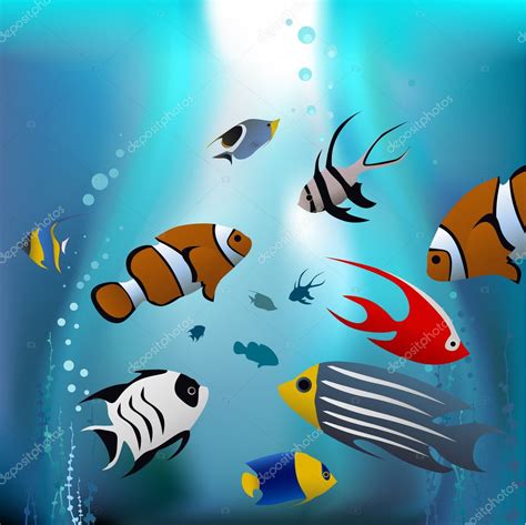 Dibujos Animados Peces Tropicales Vector De Stock Por Bogalo