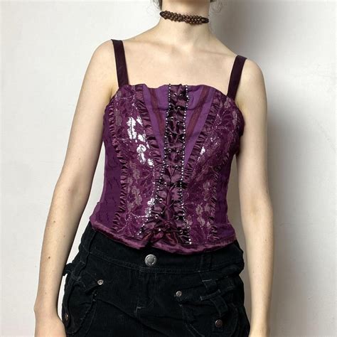 Vintage Whimsigoth Corset With Lace Details Made Depop