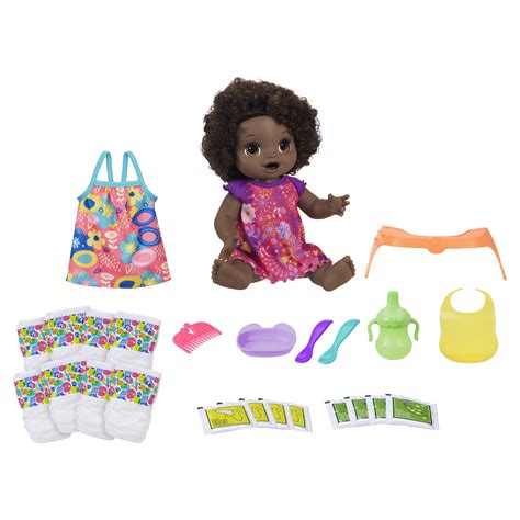 Baby Alive Happy Hungry Baby Black Curly Hair, Bonus Pack - Walmart.com ...