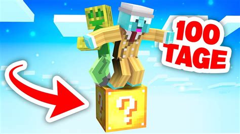 100 TAGE ÜBERLEBEN AUF 1 LUCKY BLOCK Minecraft YouTube