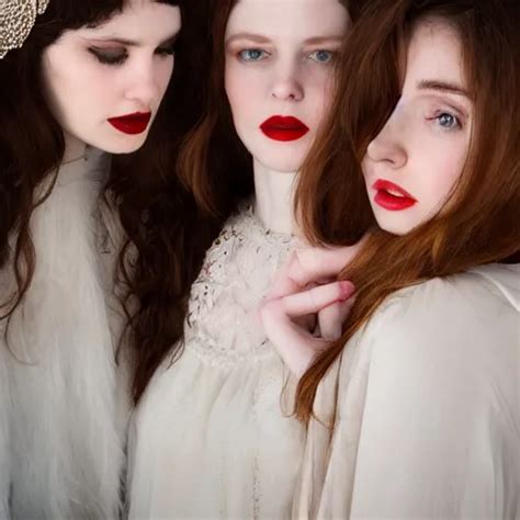 Pale Skinned Beautiful Women Wearing Crystal Crown Stable Diffusion