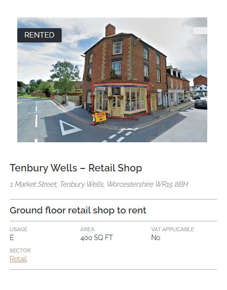 Completed Lease Market Street Tenbury Wells Worcestershire Wr