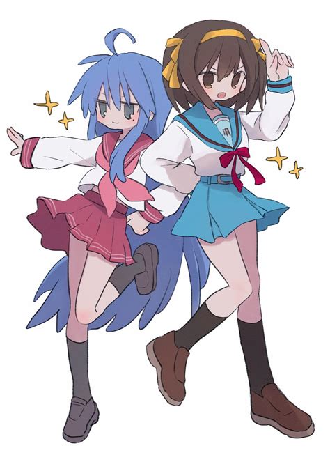 Suzumiya Haruhi Izumi Konata And Hirano Aya Suzumiya Haruhi No Yuuutsu And 1 More Drawn By