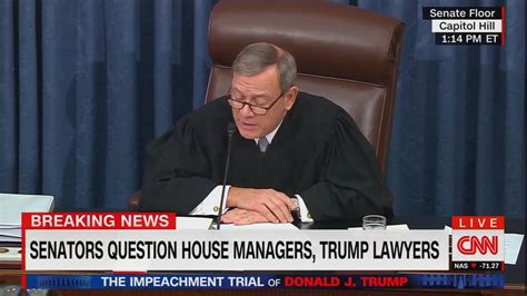 Chief Justice John Roberts Declines To Read Impeachment Question From