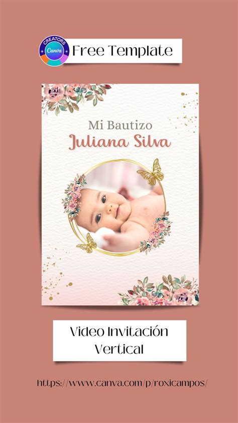 Plantilla Gratis Y Editable Video De Invitaci N Vertical Bautizo