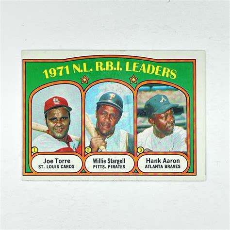 Topps Nl Rbi Leaders Joe Torre Willie Stargell Hank