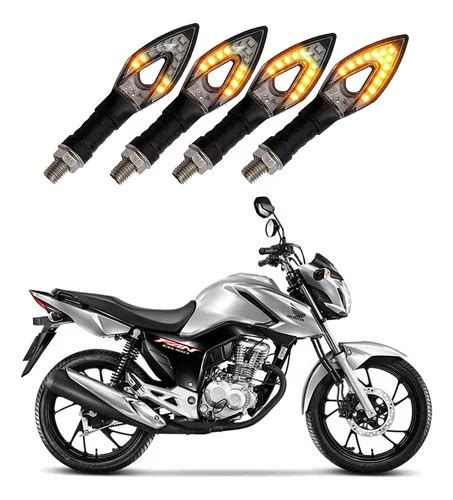 Kit 4 Setas Sequenciais P01s Honda Cg160 Fan 2019 2020 2021