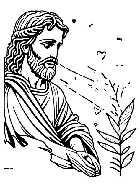 Jesus Coloring Page · Creative Fabrica