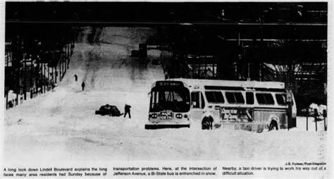 An Old Black And White Photo Of A Bus Parked In The Snow Next To