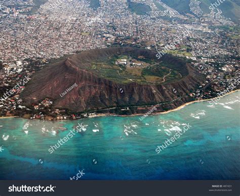 Aerial View Diamond Head Crater Oahu Stock Photo 487431 Shutterstock