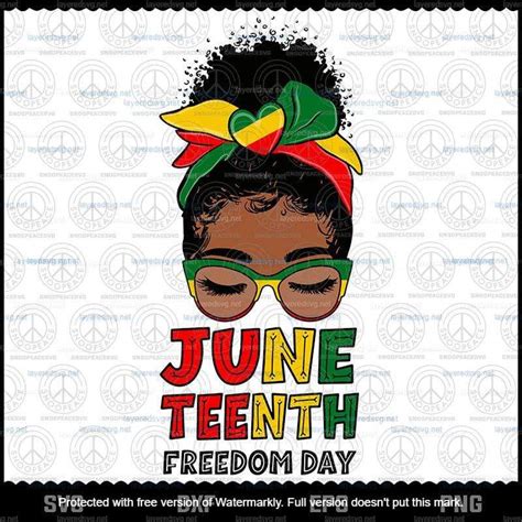 Juneteenth Since 1865 Messy Bun Black Women Freedom Day Layered Svg