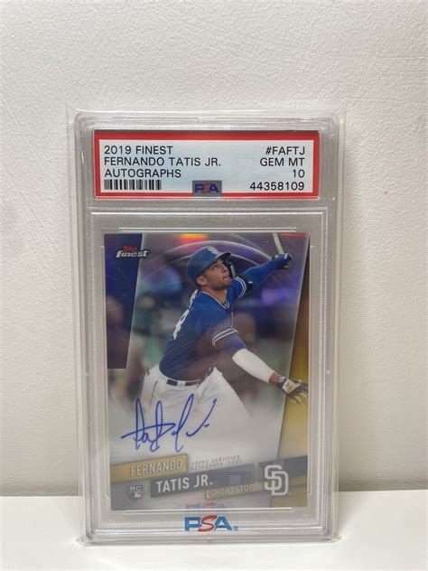 Fernando Tatis Jr Topps Finest Fa Ftj Autographs Psa Price