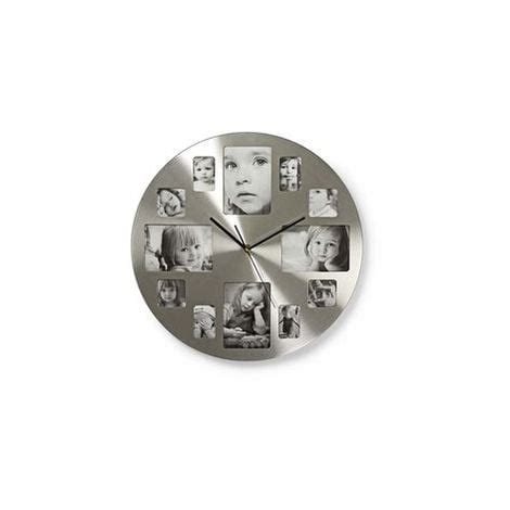 Horloge Murale Circulaire Cm De Diam Tre Cadre Photo Argent Nedis