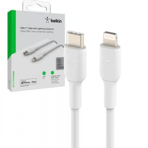 Belkin Braided Lighting To USB C Cable 1M White