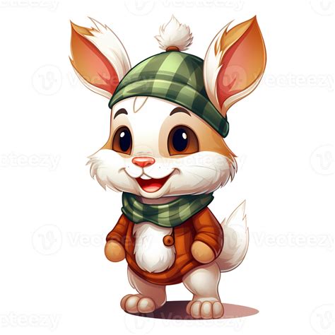 Cute Rabbit Christmas Clipart Illustration AI Generative 31132985 PNG