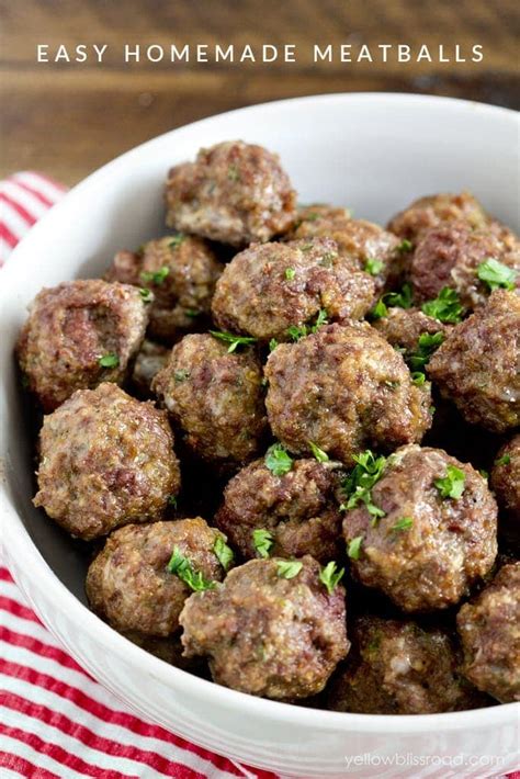 Easy Homemade Meatballs Recipe YellowBlissRoad