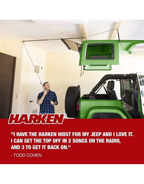 Harken Hardtop Overhead Garage Storage Hoist For Jeep Wrangler