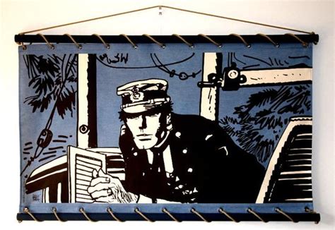 Hugo Pratt Corto Maltese Port Ducal Bleu Panneau décoratif