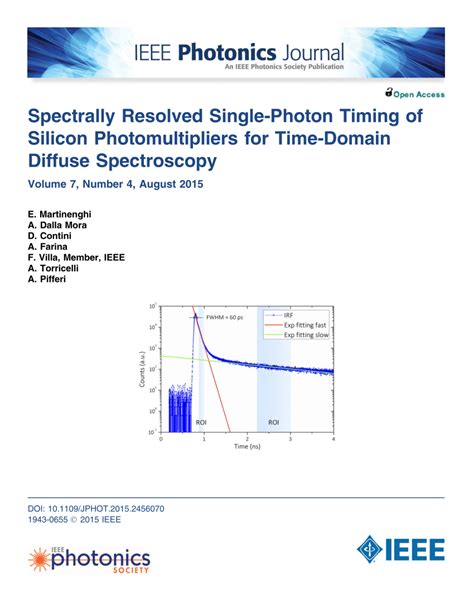 PDF Spectrally Resolved Single Photon Timing Of Silicon