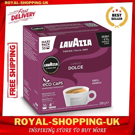 Lavazza A Modo Mio Lungo Dolcecoffee Pods Espresso 100 Arabica 36