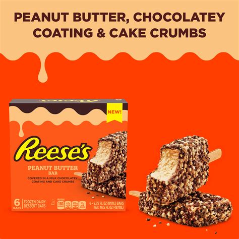 Reeses Milk Chocolate Peanut Butter Frozen Dairy Dessert Bars 2 75 Oz